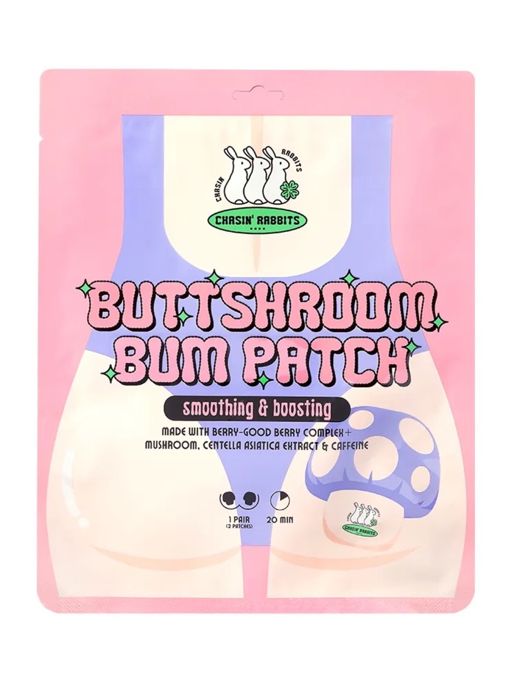 Chasin' Rabbits Buttshroom Bum Patch - Pink Smoothing & Boosting Patch